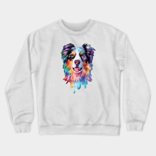 Colourful Australian Shepherd Dog Crewneck Sweatshirt